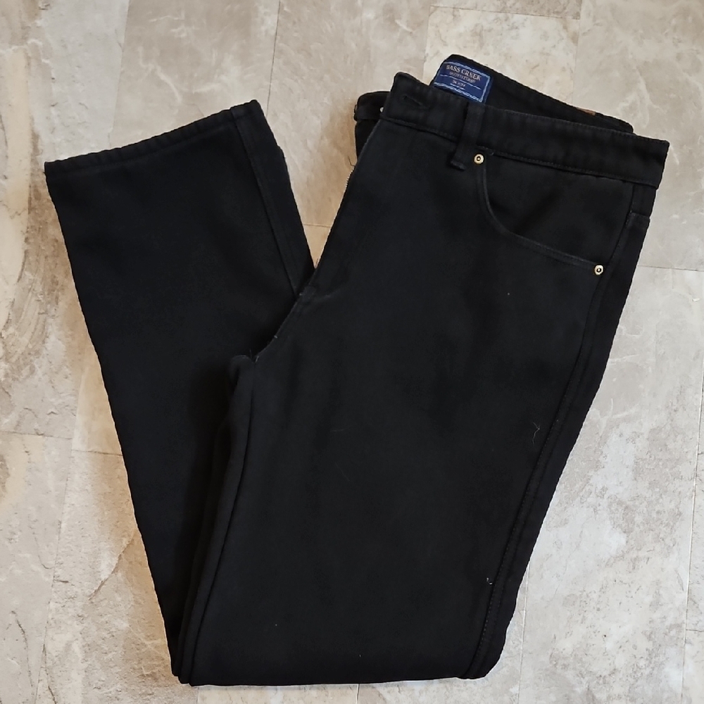 Black Fleece Lined Jeans